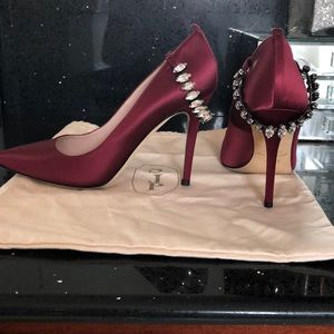 SJP by Sarah Jessica Parker Burgundy Satin Pumps
